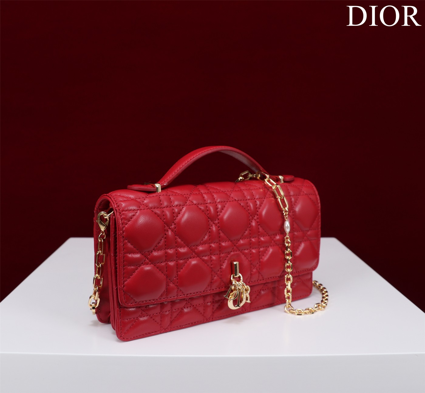 My Dior Mini Bag Red Cannage Lambskin